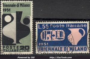 ITALIE 9EME TRIENNALE DE MILAN N° 605/606 AVEC OBLITERATION - Picture 1 of 1