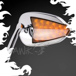 VAWiK - mirrors FLASH OVAL chrome turn signals LED for Harley STREET GLIDE TRIKE - Picture 1 of 10