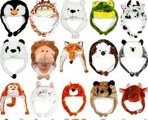 Cute Unisex Cartoon Animal Winter Hat Fluffy Plush Warm Cap Child Costume New - Picture 1 of 12