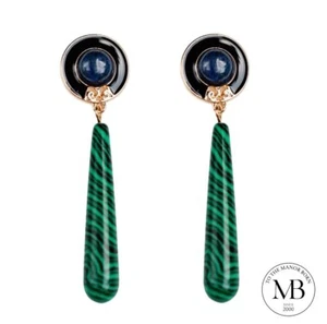 Pendientes colgantes de lapislázuli y malaquita Manor Born - Imagen 1 de 7