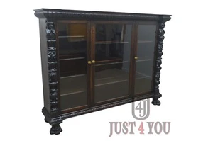 R. J. HORNER OAK PRAYING MONKS 3 DOOR BOOKCASE - Picture 1 of 12