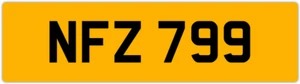NFZ 799 N 3x3 DATELESS PRIVATE NUMBER PLATE NAT NAD NADIA NEL NEIL NIALL NINA NS - Picture 1 of 1
