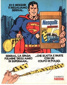 Nesquik Superman Sideral Pubblicità 1980 Italian Magazine Advertising 24x19 cm - Picture 1 of 1