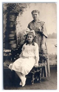 RPPC Retrato de madre e hija 1916 en Tannersville Nueva York Postal - Imagen 1 de 2