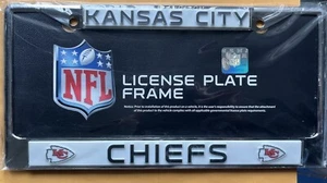 KANSAS CITY CHIEFS NFL Officially Licensed Metal Chrome Auto License Plate Frame - Picture 1 of 2