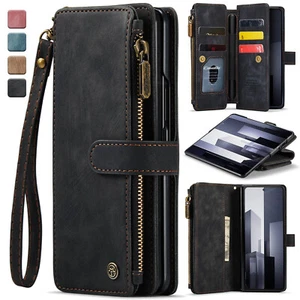 For Samsung Z Fold 7 6 5 Magnetic Leather Wallet Case Stand w/ Pen Holder Cover - Picture 1 of 37