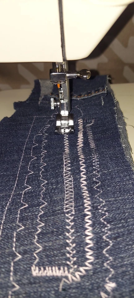 Denim Canvas Lace Sewing Machine With Pedal SERVICED - Image 1 of 4