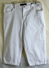 Gloria Vanderbilt Women's Amanda Straight Leg Denim Capris Size 16 White Jeans *