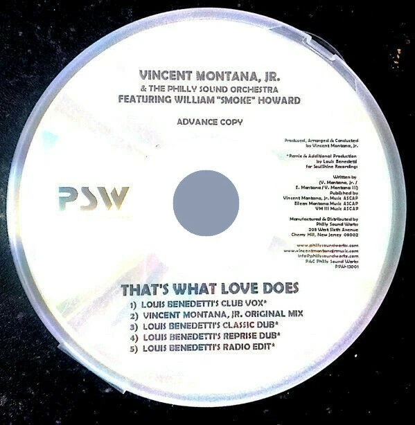 VINCENT MONTANA JR "THAT'S WHAT LOVE DOES"  VERY RARE 5-MIX 2005 US PROMO CD - Image 1 of 1
