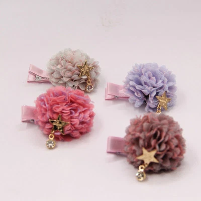 4 X Girls Kids Multi Layer Flowers  Hair Clips - Image 1 of 4