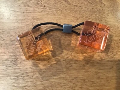 LOUIS VUITTON RARE VINTAGE HAIR TIE PONYTAIL HOLDER PINKISH ACRYLIC 1” CUBE #5 - Image 1 of 4