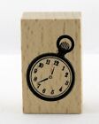 Pocket Watch Wood Mounted Rubber Stamp Momenta NEW time clock party gift tag art