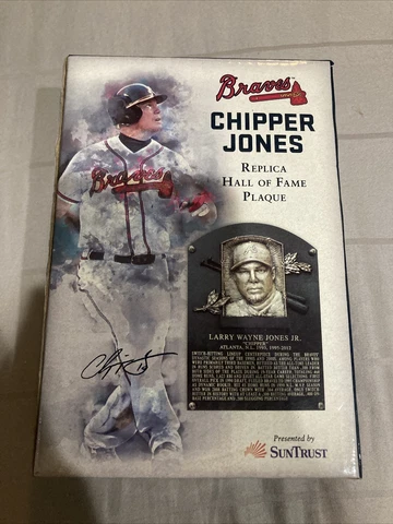 Atlanta Braves Chipper Jones Replica Hall of Fame Plaque, In Box Cover