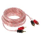 2-channel RCA cable 3m, transparent red with short plugs