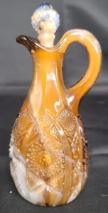 Vintage Imperial Glass Slag Glass  Brown & Carmel Cruet Bottle  - Picture 1 of 5
