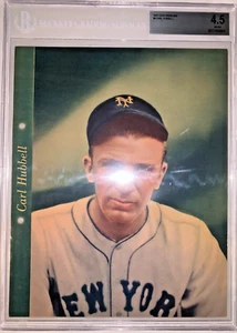 BGS 4.5 VG-EX+ 1937 DIXIE LID PREMIUMS Carl Hubbell New York Giants #1POP 8 X 10 - Picture 1 of 9