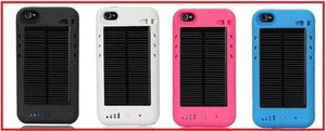 BATTERIE CHARGEUR SOLAIRE 2400 mAh APPLE IPHONE 4 4S COQUE ETUI HOUSSE - Zdjęcie 1 z 1