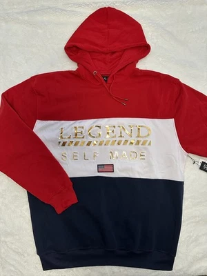 Sudadera Galaxy by Harvic Legend Hecha a Mano 3XL Roja Blanca Azul Marino Con Capucha Foto 1 de 4