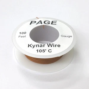 100' Page 28AWG BROWN KYNAR Insulated Wire Wrap Wire 100 Foot Roll ~ Made In USA - Picture 1 of 1