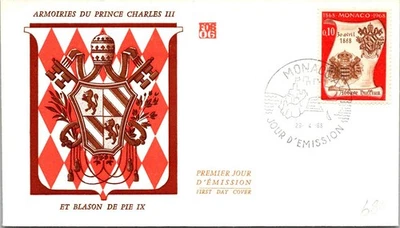 Monaco SC# 684 FDC 1968 Coat of arms of Prince Charles III - A02661 - Image 1 of 2