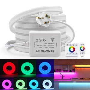 220V LED Strip Lights Flexible Neon RGB 2835 Colour Changing Tape Outdoor Light - Picture 1 of 12