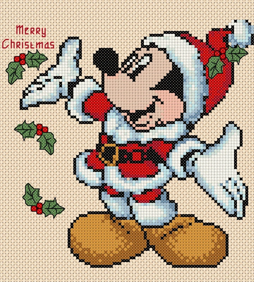 Cross Stitch Chart Christmas - Mickey Mouse FlowerPower37-uk - Image 1 of 1