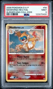 PSA 9 MONFERNO 56 2007 POKEMON REVERSE FOIL BURGER KING PROMO - Picture 1 of 2