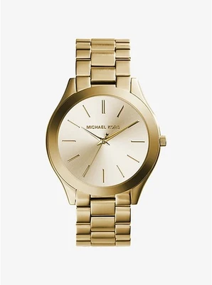 Michael Kors Women's Slim Runway Gold Tone Watch MK3512 34 mm *NEW IN GIFT BOX* - Image 1 of 4