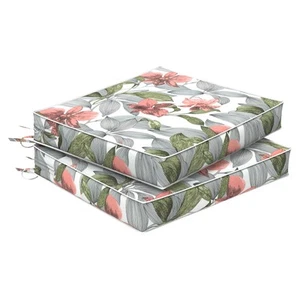Set of 2 Outdoor Chair Cushions 24 x 22 x 4, Water Repellent Patio Seat Cushi... - Picture 1 of 7