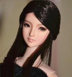 Obitsu 1/6 Cabeza Femenina Esculpida Negro Pelo Largo Para 12"PH TBL Figura Cuerpo Juguete - Imagen 1 de 6