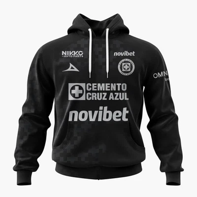 Sudadera con Capucha Personalizada LIGA MX Cruz Azul 2025-26 Tercera Talla Completa  Foto 1 de 4