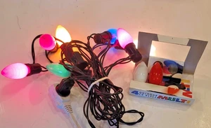 Vintage Christmas Lights Noma 7 C9 Bulbs String to String Red Green Cord - Picture 1 of 4