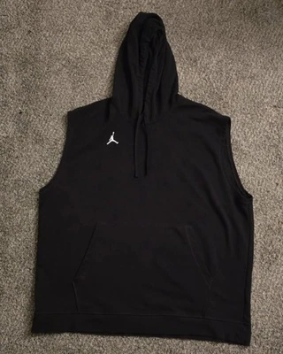 Sudadera con Capucha Air Jordan Sin Mangas para Hombres 3XL Negra Tanque Bolsillo Cordón Gimnasio Foto 1 de 2