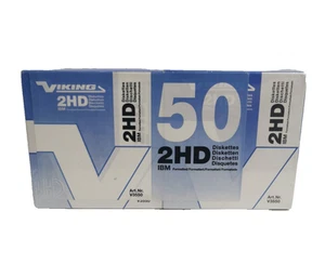 Disquettes Viking 50 x 2HD 3,5" formatées IBM neuves ancien stock scellées - Photo 1/8