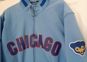 CHICAGO CUBS MAJESTIC THERMA BASE COOPERSTOWN COLLECTION BABYBLAU XL JACKE - Bild 1 von 11