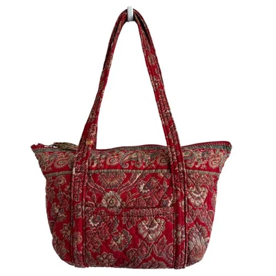 Bolso de Hombro Vera Bradley Vintage 1995 Windsor Rojo Paisley Doble Correa Foto 1 de 4