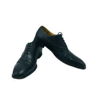 Massimo Emporio Mens Black Oxford Leather Lace Up Shoes Vintage Size 10 M - Picture 1 of 12