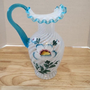 Fenton 90th Anniversary French Opalescent Spiral Optic Pitcher For QVC#C15864 - Picture 1 of 7