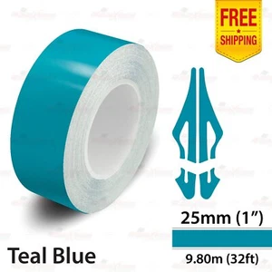 1" 25mm PinStriping Pin Stripe Tape Body Styling Decal Vinyl Sticker TEAL BLUE - Picture 1 of 14