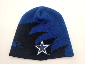 Vtg Dallas Cowboys Sharktooth Beanie Ski Hat - Black & Blue Pro Line - Rare - Picture 1 of 10