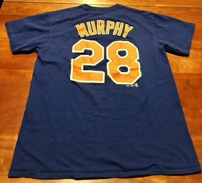 Camiseta vintage de algodón mediana de los New York Mets Daniel Murphy #28, azul. Foto 1 de 4
