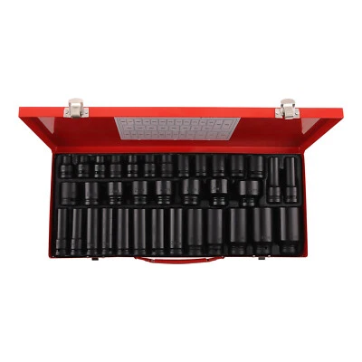 35pcs 1/2" Drive Deep impact metric Socket Set for Car Tools Garage Stock - Imagen 1 de 4