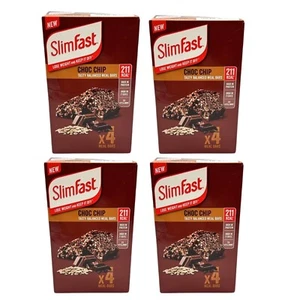 Slim Fast Meal Replacement Choc Chip High Protein (4X Box of 4, Total 16 Bars) - Picture 1 of 2