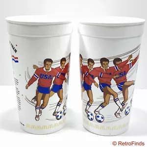 Vintage McDonald’s 1988 U.S. Olympic Soccer Team Plastic Cup Lot of 2 - Picture 1 of 5