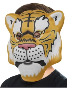 Tiger Mask Kids Zoo Animal Fancy Dress Book Day Accessory Boys Girls Face Mask - Picture 1 of 1