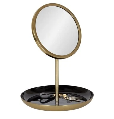 Kate and Laurel Laranya Modern Decorative Table Mirror 11 x 15 Black Gold - Image 1 of 4