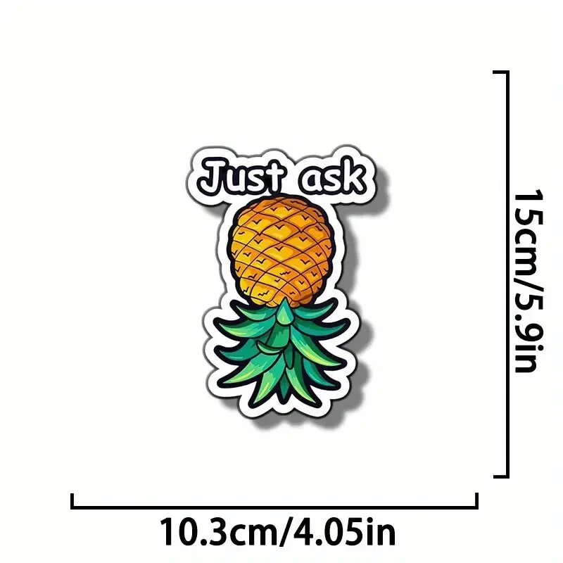 Pegatina de vinilo de piña Just Ask al revés estilo de vida swinger Foto 1 de 1