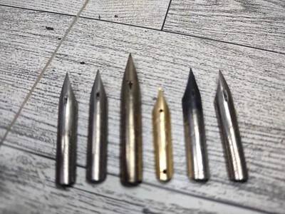 Lote de 6 puntas plumillas pluma estilográfica Esterbrook de colección oro 14k dibujo artístico Foto 1 de 4