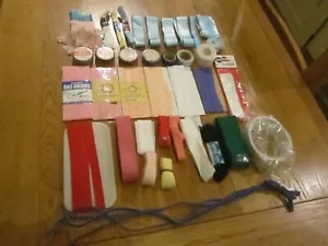 Bundle lot Vintage Sewing Accessories bias binding satin coats ribbon belt tape - Picture 1 of 3