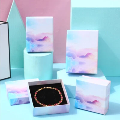 Jewelry Packaging Fresh Gradient Small Necklace Gift Earring Set Case Cloud Bo ↔ - Image 1 of 4